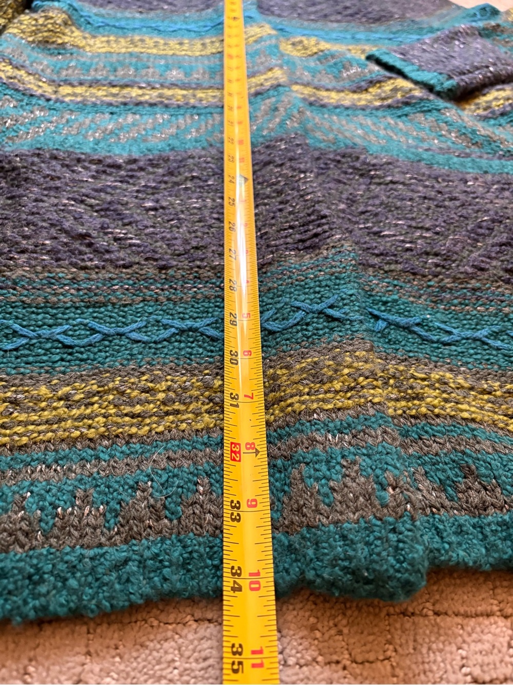 J. Jill Santa Fe Jade Multi Texture Wool Blend Snap Button Cardigan - Picture 6 of 7